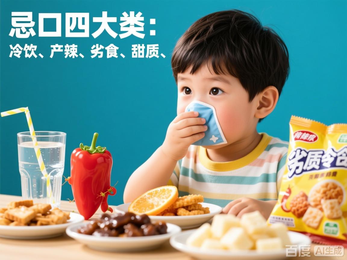 鼻炎儿童忌口四大类:冷饮、辛辣、甜食、劣质零食