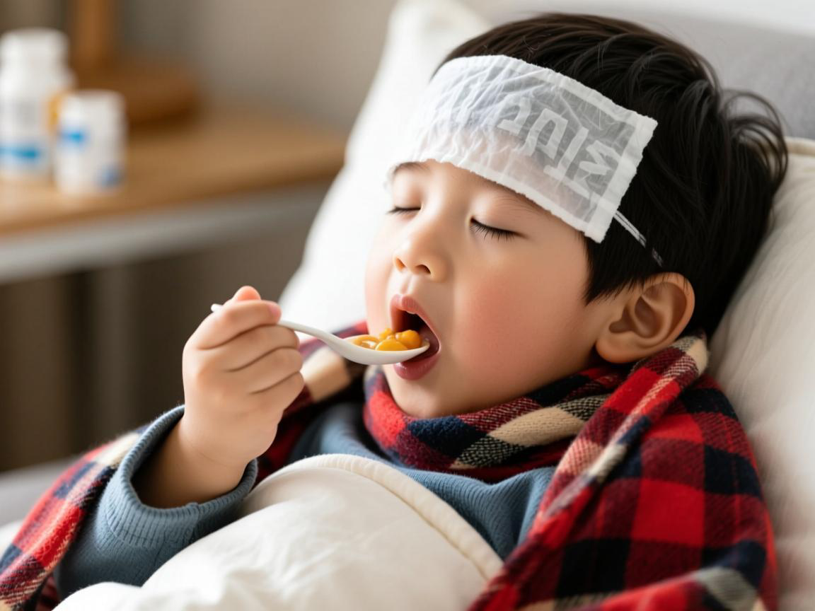 孩子感冒发烧别喂成人药！