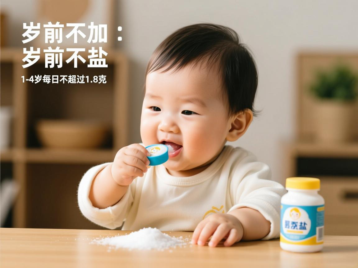 宝宝限盐:一岁前不加 1-4岁每日不超过1.8克