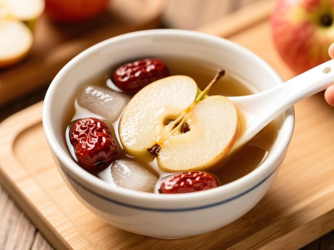 苹果雪梨红枣冰糖汤暖心护娃