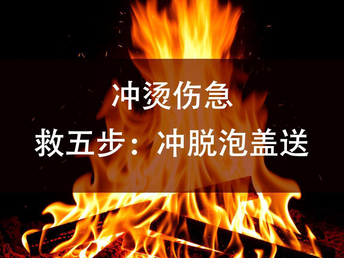 烧烫伤急救五步:冲脱泡盖送
