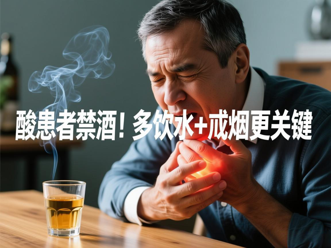 痛风高尿酸患者禁酒！多饮水+戒烟更关键