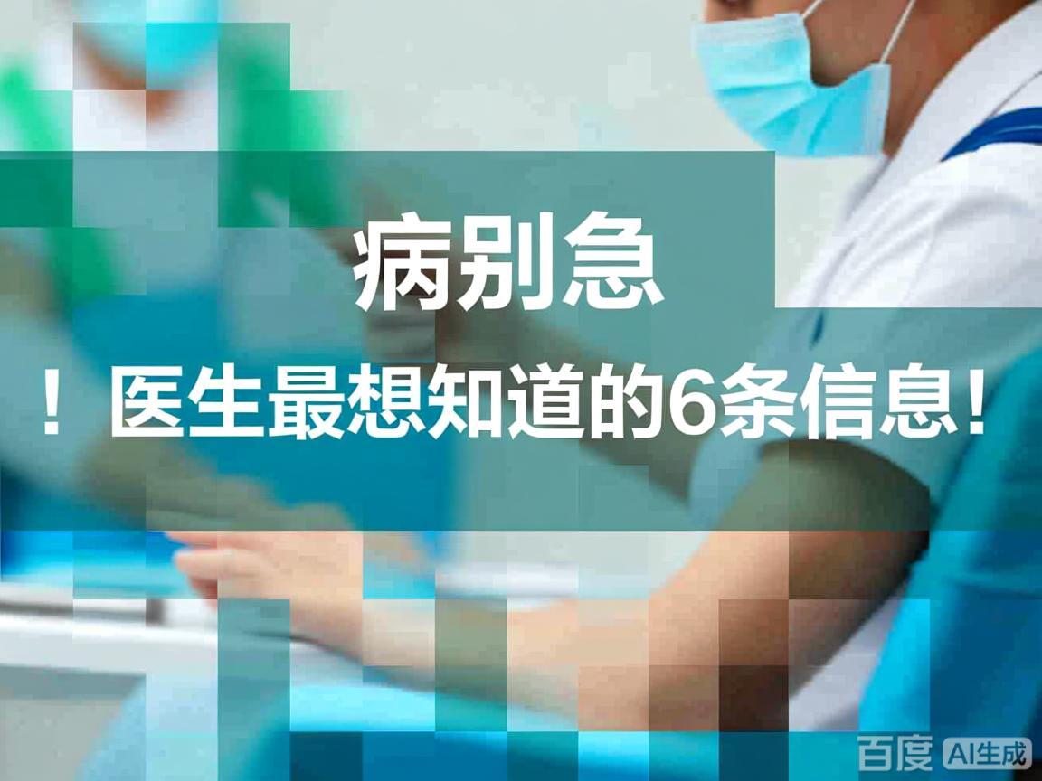 看病别急！医生最想知道的6条信息！