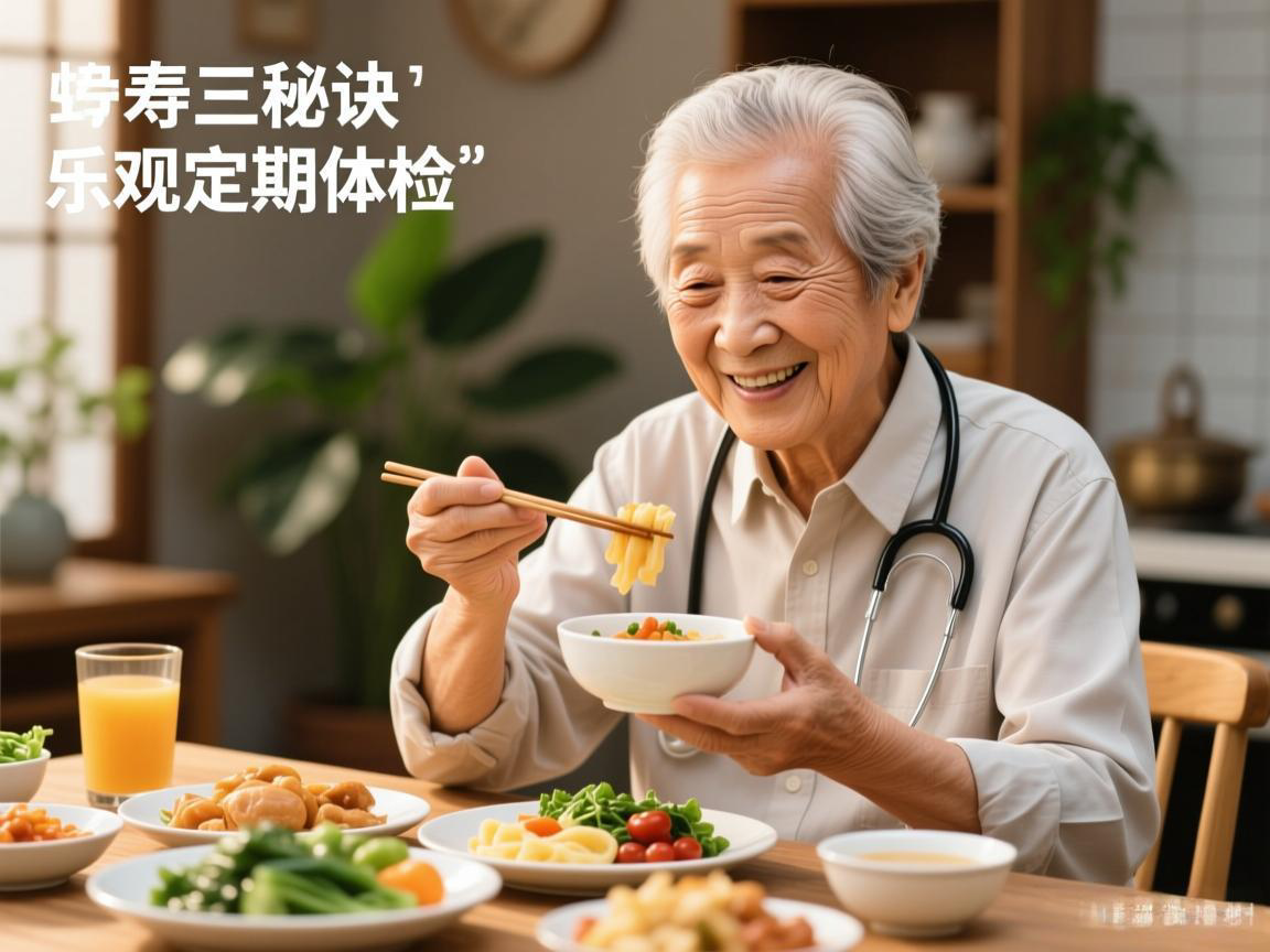 老年人长寿三秘诀：乐观饮食定期体检
