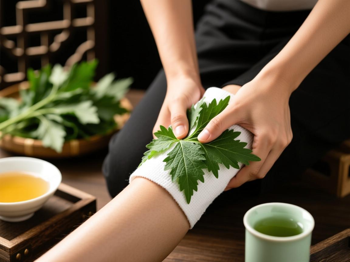 艾叶酒敷缓解腰腿疼