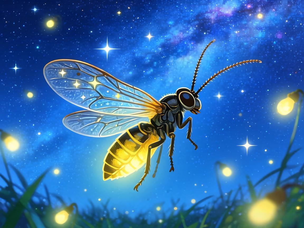 萤火刻入苍穹夜色